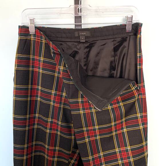 J. Crew Martie Stewart Plaid Stretch Wool Pants Size 4 - Picture 4 of 9